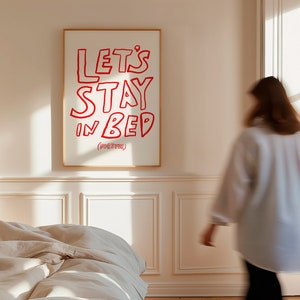 Bedroom Wall Art, Sweet Dreams Poster, Good Night Print, Modern Wall Art, Above Bed Poster, Minimal Wall Art, Trendy Hand Drawn Print, Trendy Wall Decor, Retro Art Print, Mid Century, Mid Century Modern Print, Art for Bedroom, Apartment Wall Art