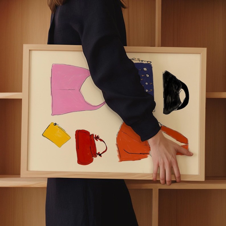 Chanel Wall Art, Retro Art Print, Chanel Art Print, Aesthetic Bedroom Print, Digital Download, Vogue Wall Art, Retro Aesthetic Print, Funky Illustration Print, Retro 70's Fashion Poster, Girls Room Wall Decor, Vintage Fashion Print, Girly Wall Art