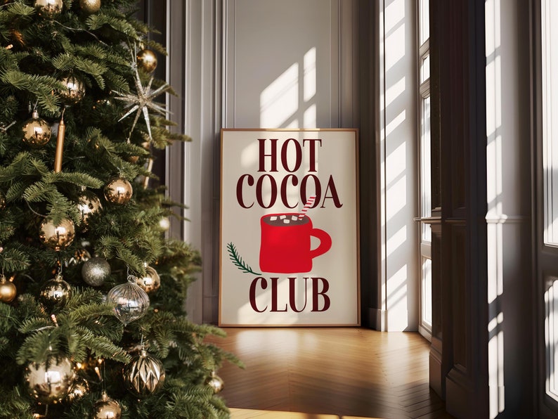Trendy Wall Art, Modern Home Decor, Typography Print, Typography Poster, Hand Drawn Print, Hand Drawn Sketch, Foodie Drawing, Hot Chocolate Print, Hot Chocolate Wall Art, Hot Chocolate Christmas Print, Drink Poster, Modern Kitchen Decor, Retro Poster