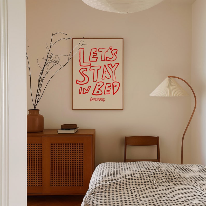 Bedroom Wall Art, Sweet Dreams Poster, Good Night Print, Modern Wall Art, Above Bed Poster, Minimal Wall Art, Trendy Hand Drawn Print, Trendy Wall Decor, Retro Print, Mid Century Modern Print, Art for Bedroom, Apartment Wall Art, Printable Wall Art