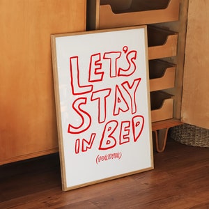 Come Back To Bed Print, Typography Print, Typography Poster, Bedroom Sleep Poster, Sleep Print, Sleep Poster, Bedroom Poster, Trendy Bedroom Print, Let's Stay in Bed Print, Retro Bedroom Poster, Modern Home Decor, Bedroom Decor, Sleep Tight Print