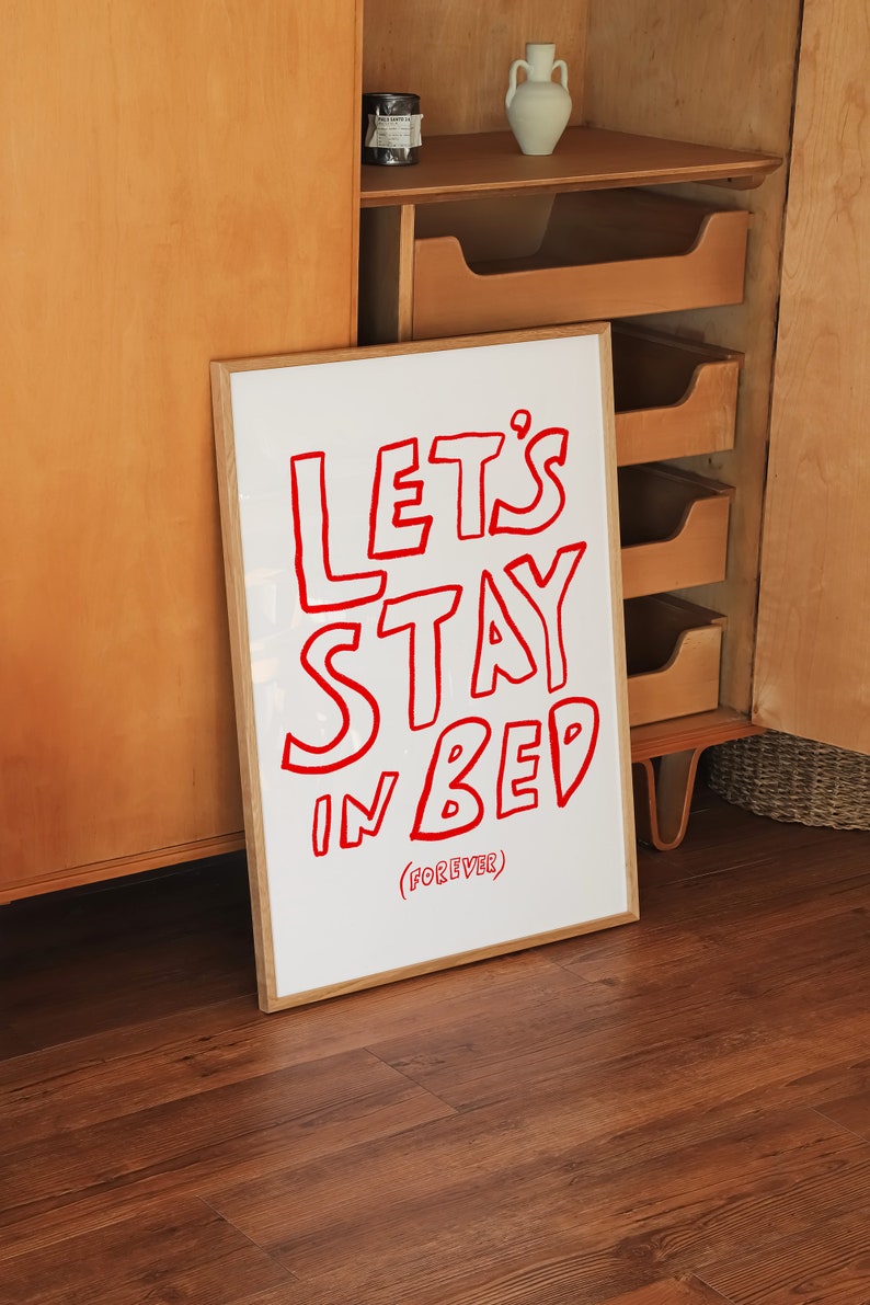 Come Back To Bed Print, Typography Print, Typography Poster, Bedroom Sleep Poster, Sleep Print, Sleep Poster, Bedroom Poster, Trendy Bedroom Print, Let's Stay in Bed Print, Retro Bedroom Poster, Modern Home Decor, Bedroom Decor, Sleep Tight Print