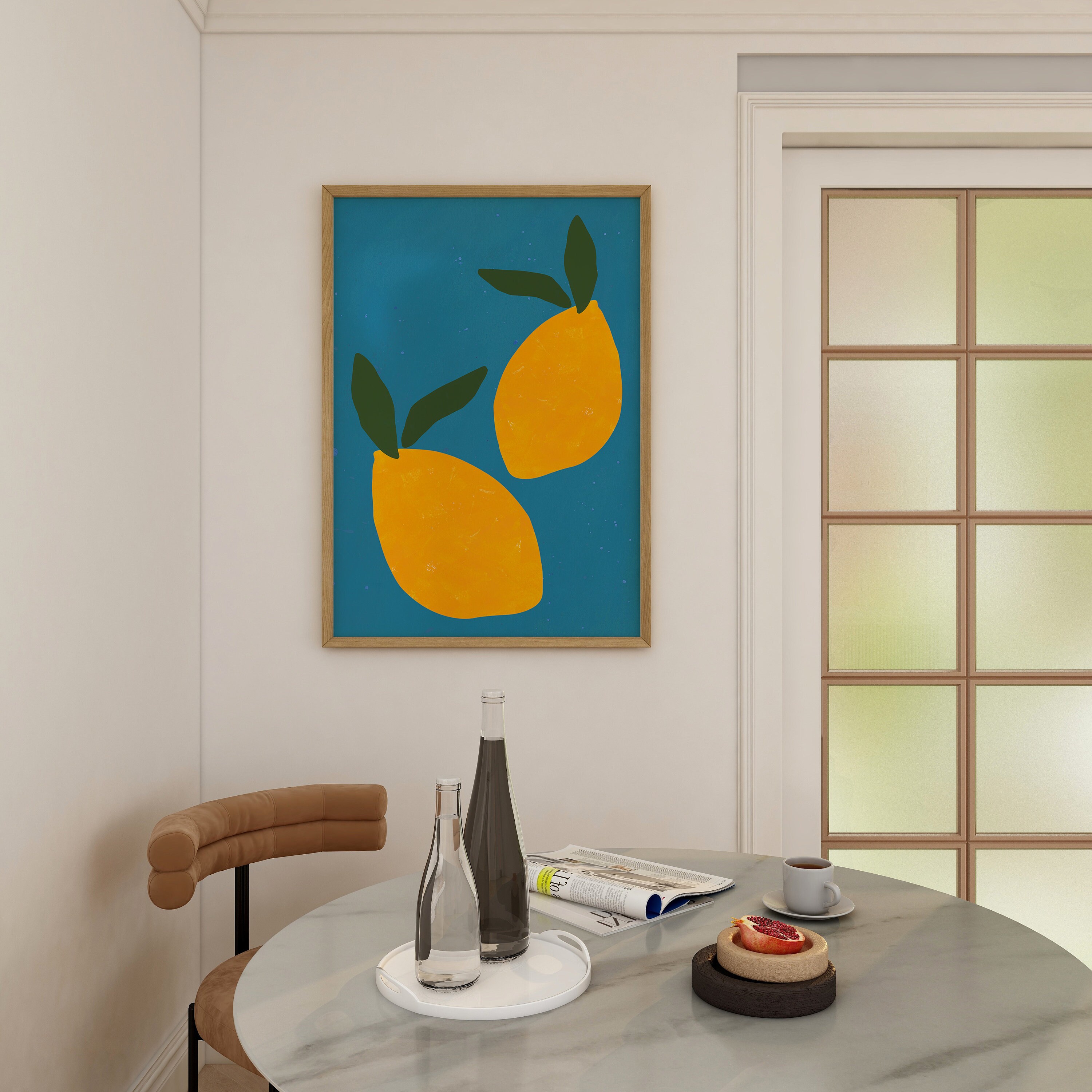 Lemon Wall Art, Kitchen Art Print, Summer Fruit Illustration, Still ...