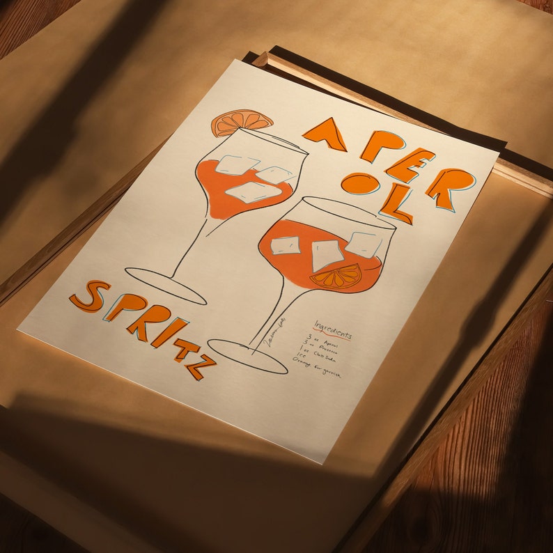 Kitchen Decor, Modern Kitchen Art Print, Alcohol Print, Retro Drink Poster, Retro Cocktail Wall Art, Retro Cocktail Poster, Vintage Cocktail Print, Retro Wine Print, Bar Cart Art, Cheers Print, Mid Century, Hand Drawn Print, Mid Century Print