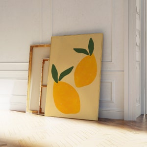 Lemon Wall Art, Yellow Lemons Poster, Minimalist Poster, Kitchen Art ...