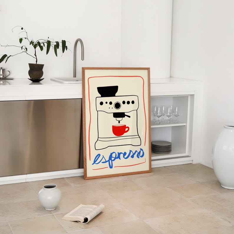 Hand Drawn Coffee Breakfast Print, Coffee Club Print, Cute Coffee Bar Decor, Trendy Kitchen Poster, Funny Coffee Print, Kitchen Decor, Printable Kitchen Wall Art, Coffee Bar Art, Kitchen Digital Print, Coffee Lover Club Print, Coffee Shop Wall Art