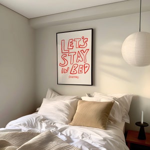 Mid Century Print, Bauhaus Print, Trendy Bedroom Poster, Bedroom Print Poster, Bedroom Wall Art Print, Trendy Bedroom Poster, Good Night Print, Stay in Bed Print, Above Bed Wall Art, Trendy Wall Art, Aesthetic Wall Art, Digital Print, Hand Drawn