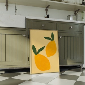 Lemon Wall Art, Yellow Lemons Poster, Minimalist Poster, Kitchen Art ...