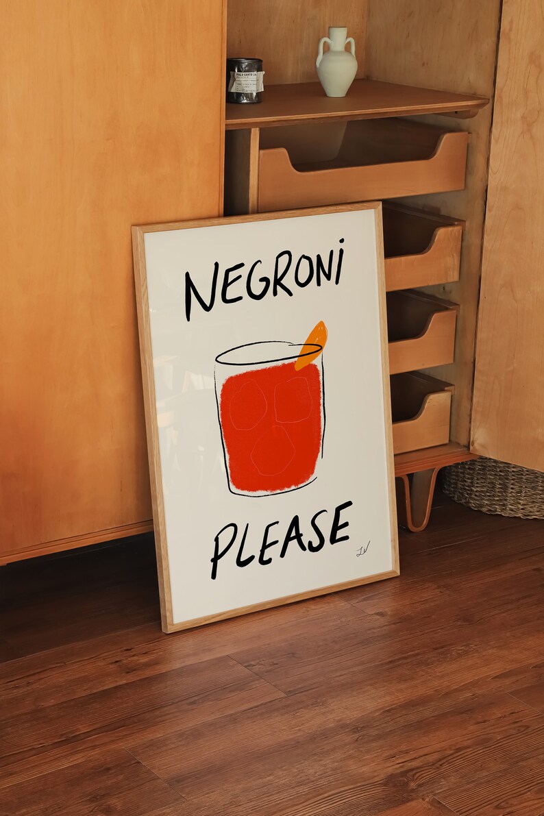 Hand Drawn Print, Hand Drawn Sketch, Vintage Drink Print, Bar Cart Decor, Retro Cocktail Wall Art, Retro Drink Print, Mid Century Print, Mid Century Modern Print, Modern Kitchen Wall Art, Bar Cart Art, Retro Food Art, Retro Drink Poster