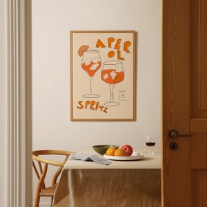 Aperol Spritz Print, Aperol Spritz Bar Sign, Aperol Poster, Bar Cart Decor, Retro Drink Poster, Kitchen Cocktail Poster, Trendy Kitchen Decor, Cocktail Print, Bar Cart Wall Art, Aperol Spritz Wall Art, Cocktail Poster, Bar Cart Art, Cocktail Prints