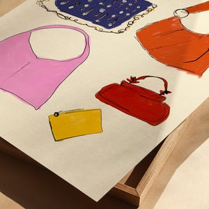 Fashion Print for Girls Room, Mid Century Wall Art, Mid Century Modern, Boho Wall Art, Fashion Wall Art, Aesthetic Fashion Print, Fashion Illustration Print, Bedroom Art, Girl Room Decor, Funky Wall Print, Hand Drawn Art, Hallway Decor, Modern Art