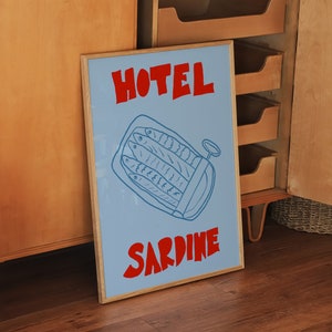 Sardines Tin Print, Digital Download, Sardine Tin Print Download, Retro Sardines Art Print, Trendy Kitchen Poster, Blue Fish Print, Dining Room Decor, Retro Kitchen Decor, Trendy Blue Wall Art, Trendy Blue Print, Trendy Sardines Poster