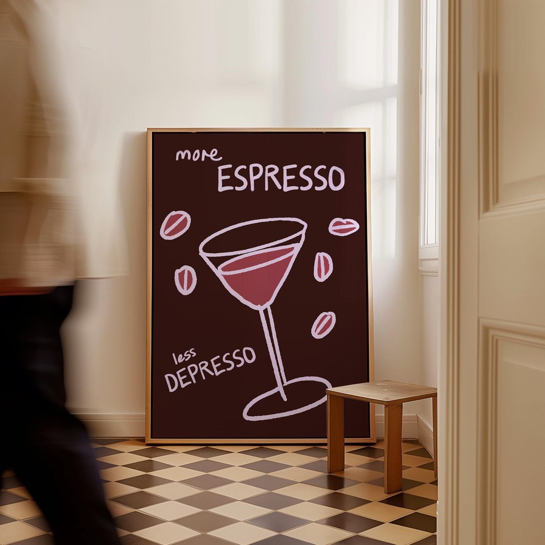 DECAF ZOMBIES! & ESPRESSO HIGHWAY! Coffee Shop Poster Set – 18x24 – Vintage Art Prints – USA