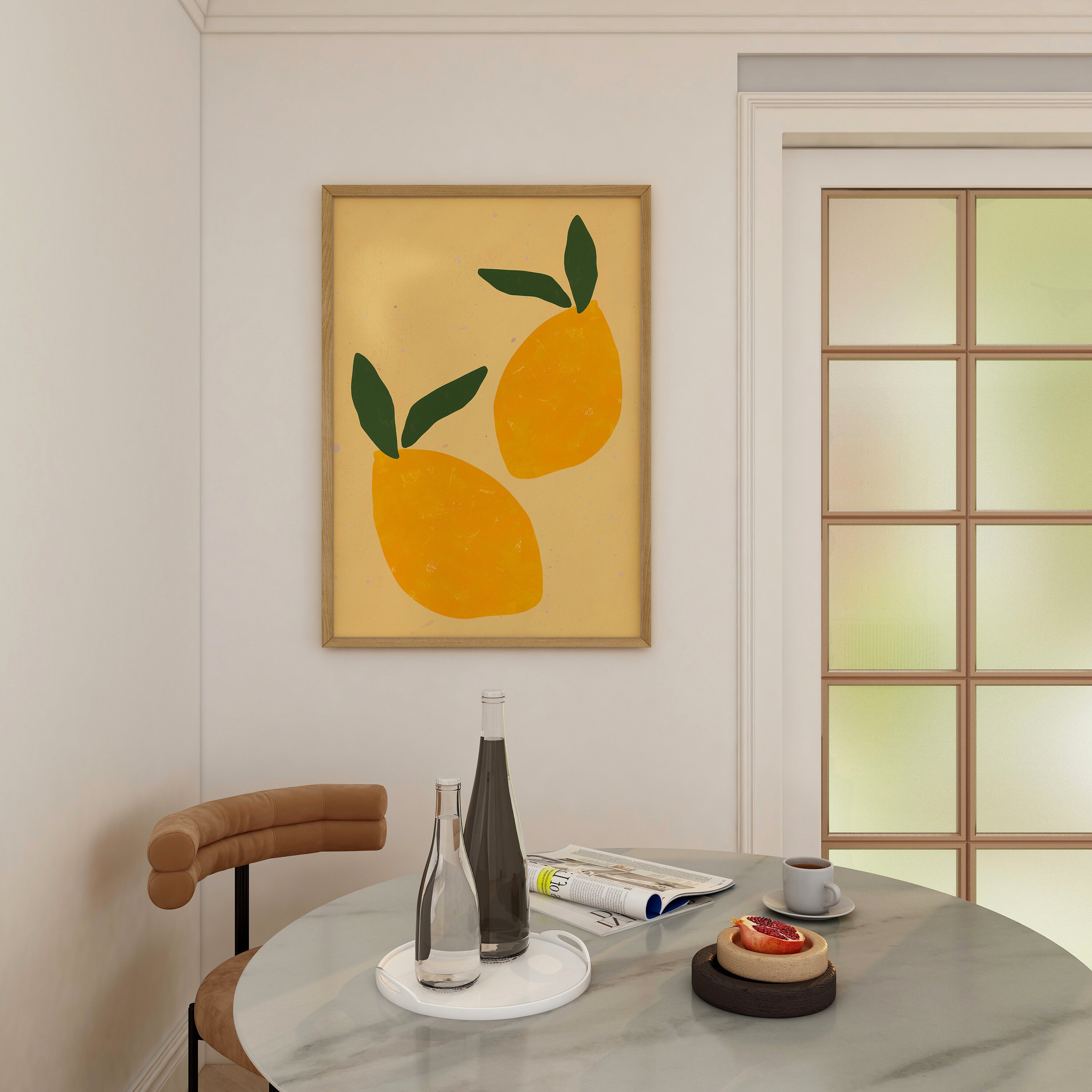 Lemon Wall Art, Yellow Lemons Poster, Minimalist Poster, Kitchen Art — free download
