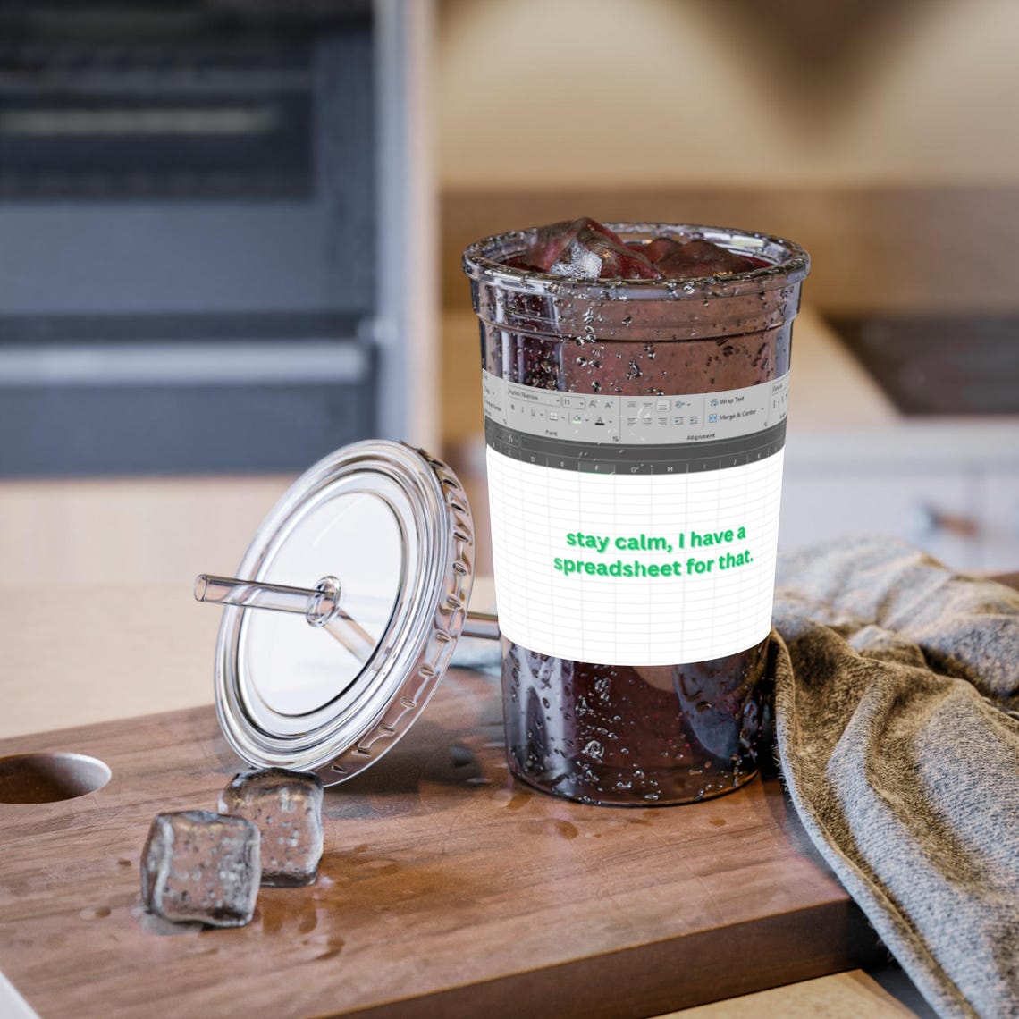 Stay Calm Spreadsheet Acrylic Cup