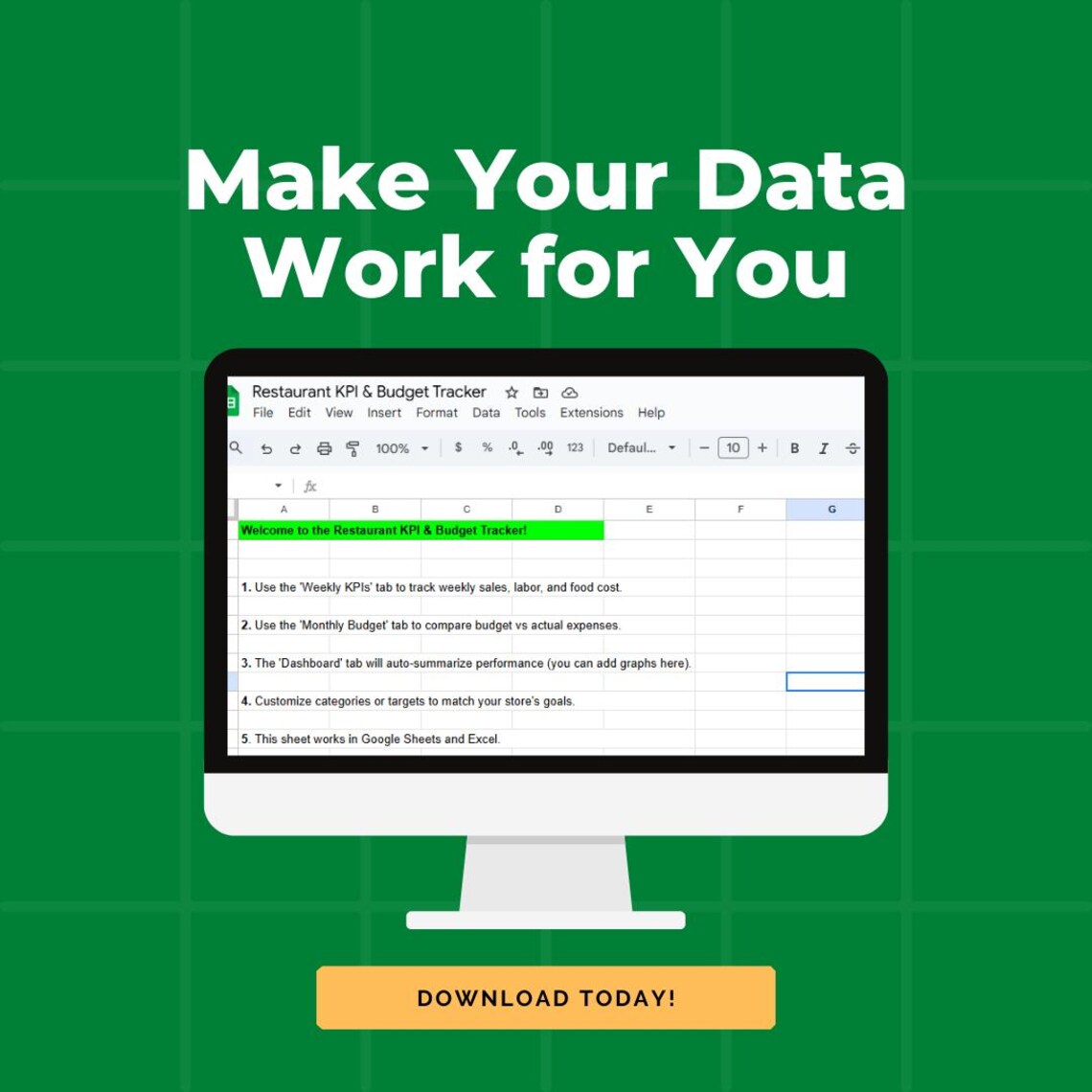 Restaurant KPI & Budget Tracker
