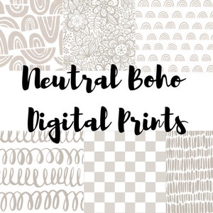 Neutral Boho Digital Prints