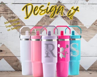 30oz Stainless Steel Water Bottle with Flip top straw