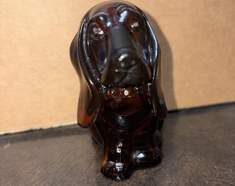 Vintage Avon Bottle Baby Bassett Hound Sweet Honesty Cologne Brown Empty