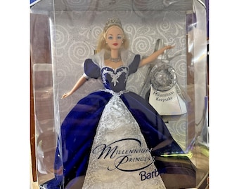 1999 Millennium Princess Barbie, Mattel #24154, NRFB, NIB, Special Edition, Collector Doll, Blue Gown, Holiday Barbie, Y2K Gift