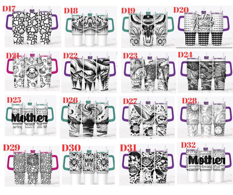 40oz Black Chroma Tumbler With Handle for Custom Laser Engraving Etsy