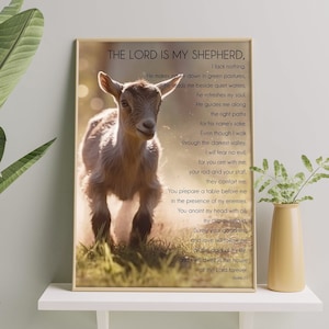 Psalm 23 The Good Shepherd - Sheep Found, Digital Christian Art Painting, Christian Wall Decor, Faith Inspired Interior, Jesus Loves Me