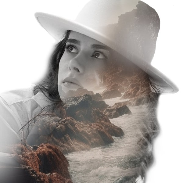Unique Double Exposure Digital Art Portrait, An Extraordinary Portrait From Your Photo, a Stunning Sight Combined With a Photo Of a Person
