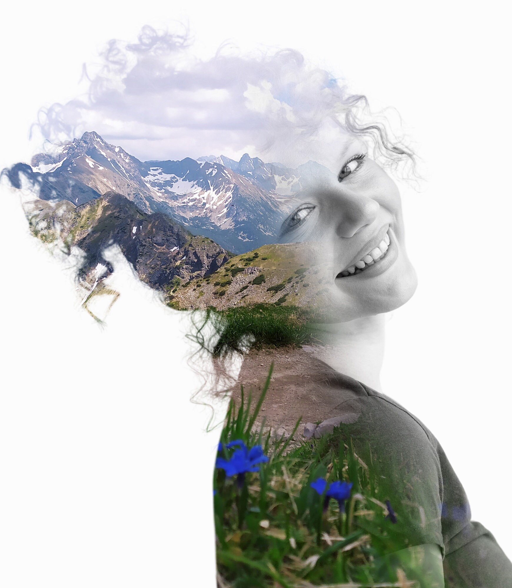 Unique Double Exposure Digital Art Portrait, an Extraordinary Portrait ...
