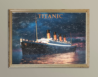 DRUKUJ Plakat filmu Titanic, plakat Vintage RMS Titanic, pocztówka Vintage Titanic Ship