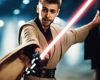 Custom Star Wars Men Portrait, Lightsaber Character Art (Digital Art)