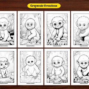 50 Cute Gorilla Coloring Page Book, Printable PDF Sheets, Instant ...