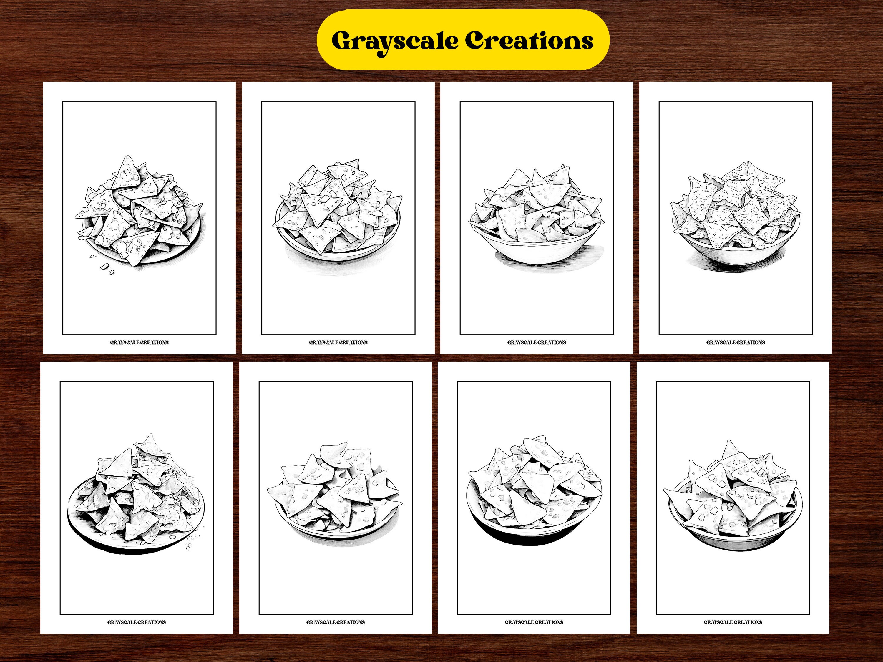 Nacho Problem Coloring 50 Nacho Plate Coloring Page Book, Food Beverage Drinks Culinary ...