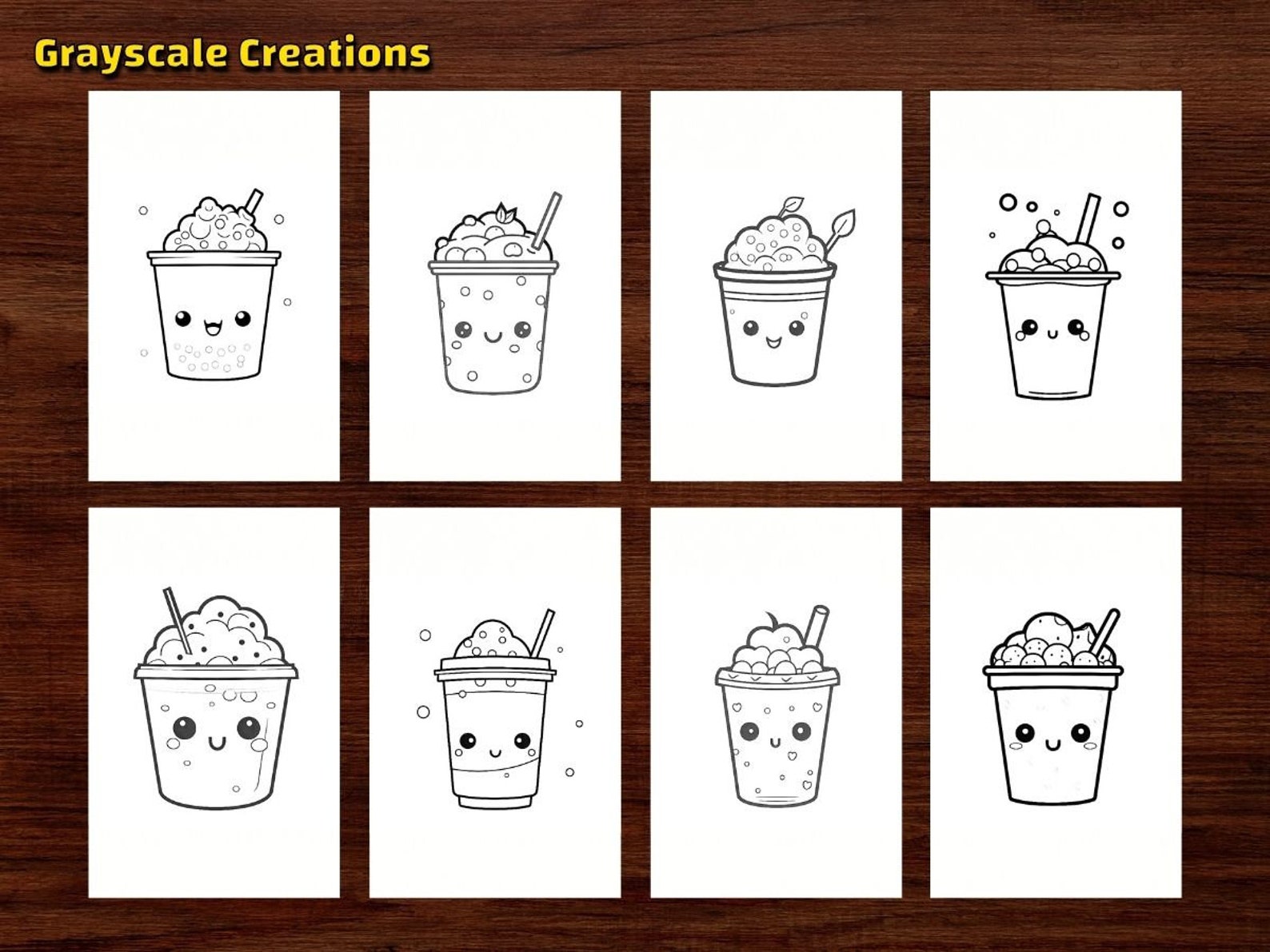 50 Bubble Tea Coloring Page Book Beverage Food Kawaii Doodle - Etsy