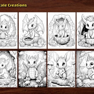 50 Cute Baby Dragon Coloring Page Book Printable PDF Sheets - Etsy