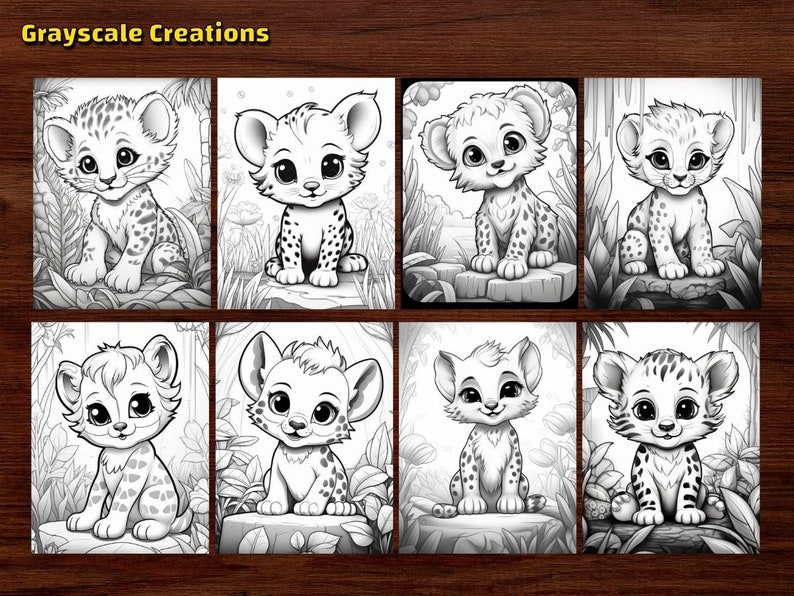 50 Cute Cheetah Coloring Page Book Printable PDF Sheets - Etsy