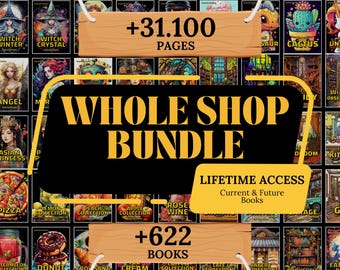 Whole Store Bundle Coloring Pages, +31.000 Coloring Pages, +620 Coloring Books, Grayscale Coloring, Instant Download, Entire Shop Bundle