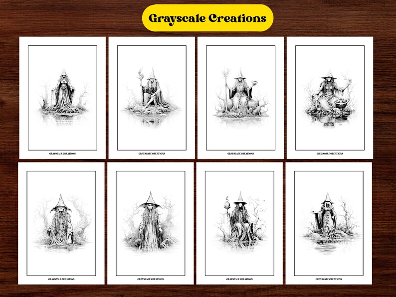 50 Swamp Witch Coloring Page Book, Fantasy Enchanted Creatures ...