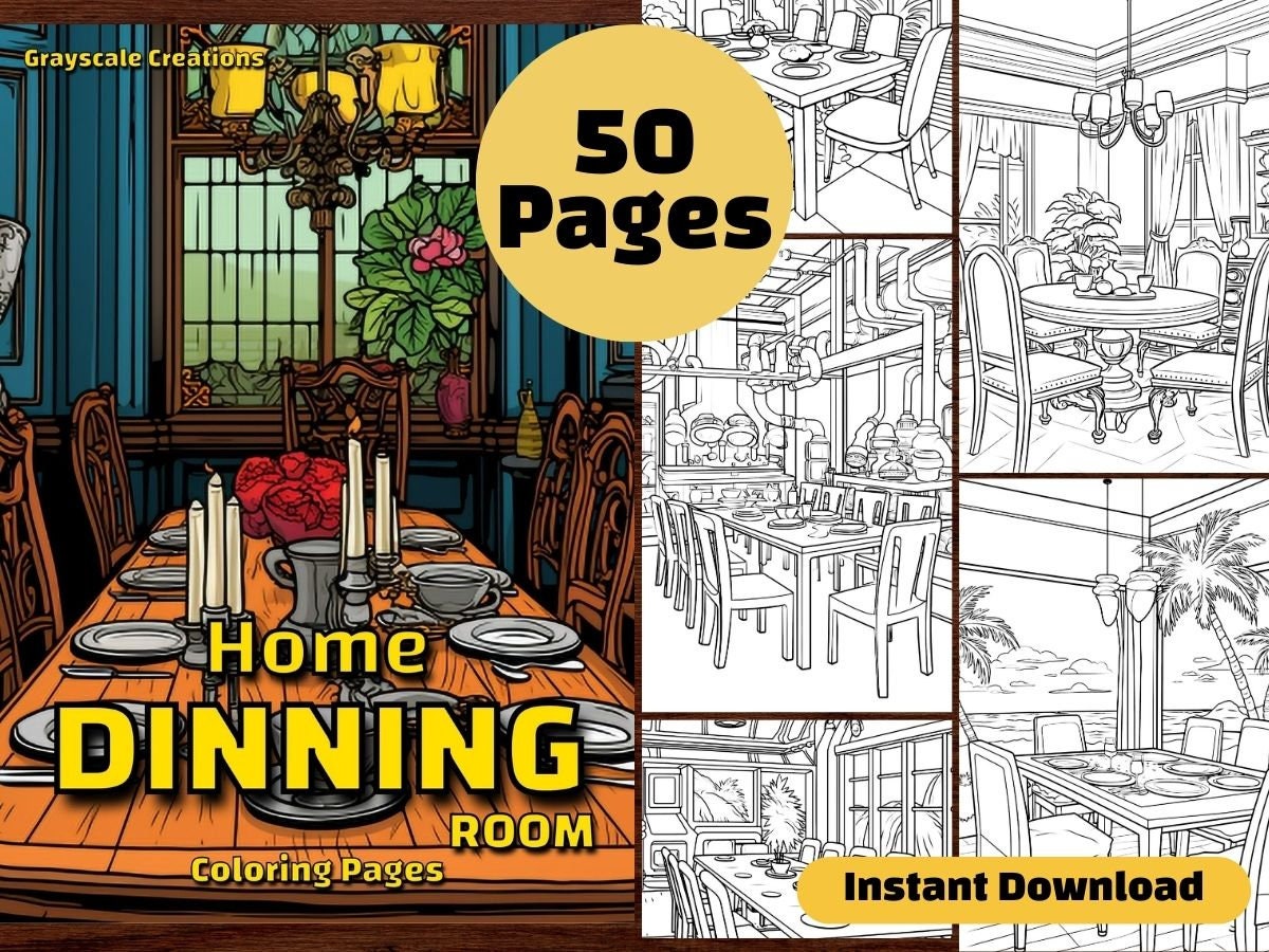 Pocket Room Coloring Pages Isometric Interior Cute Coloring Pages Adult  Coloring Book PDF Printable Instant Download Grayscale Relaxing Book 