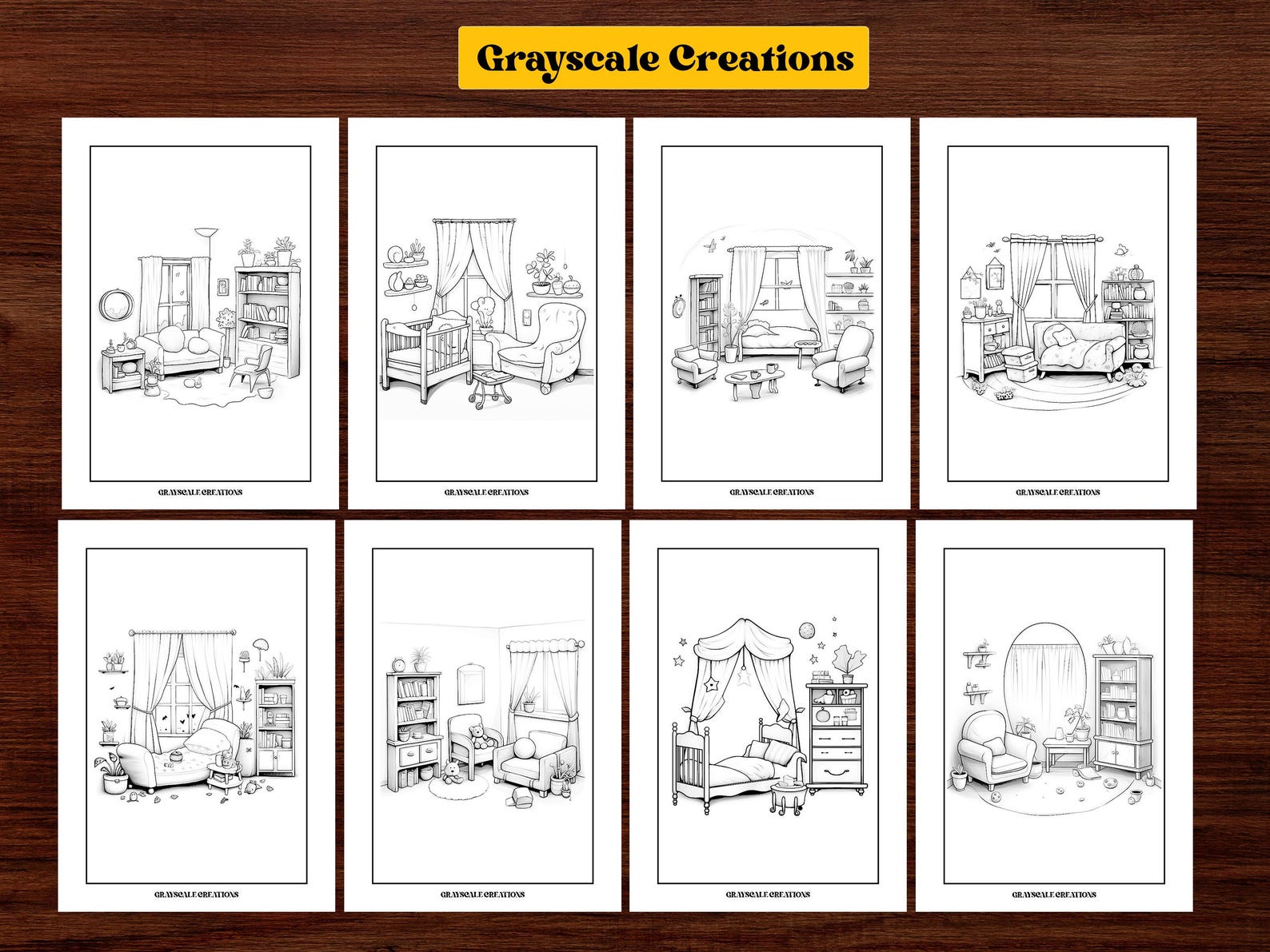 50 Nursery Room Coloring Page Book, Nature House Interior Design ...