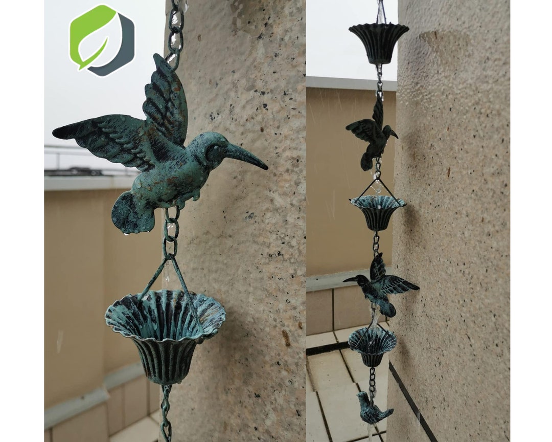 Rain Chains for Gutters Rain Catcher Chain Hummingbird Rain Etsy