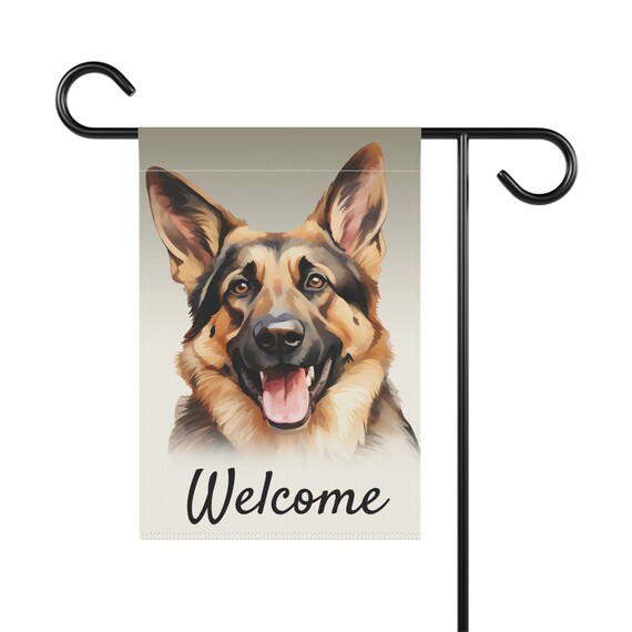 Weihnachtsflagge Deutscher Schäferhund – Doppelseitige Gartenflagge Für Winter & Festtage