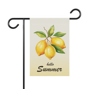 Hello Summer Lemons 12&quot;x18&quot; Garden Yard House Flag - Summer Outdoor Decor Decorations - Yellow Green