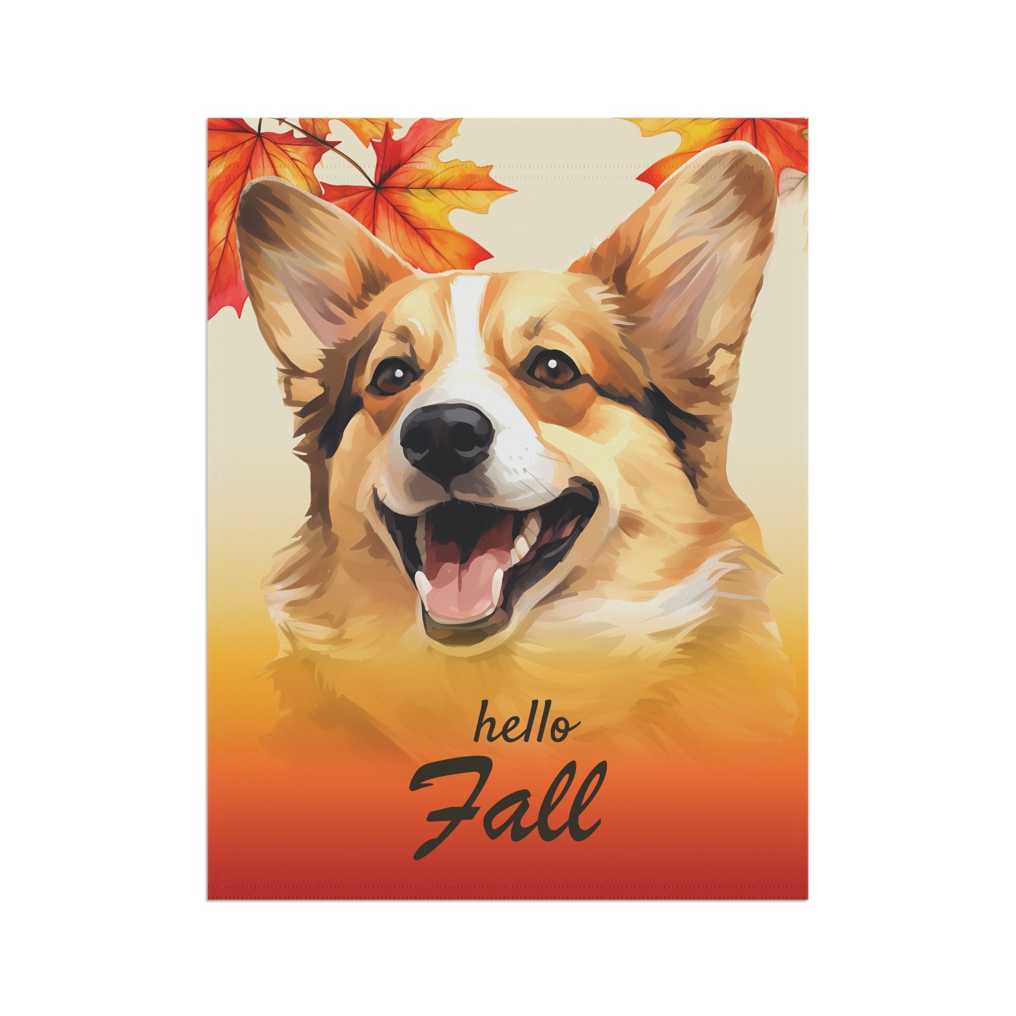Pembroke Welsh Corgi Dog Flag Hello Fall Comes in Sizes
