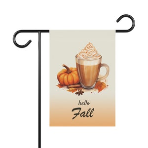 Pumpkin Spice Latte Flagge - Hallo Herbst - 12 &quot;x 18&quot; Garten Yard Hausflagge - Niedliche Herbst Outdoor Decor Dekorationen - Orange Braun