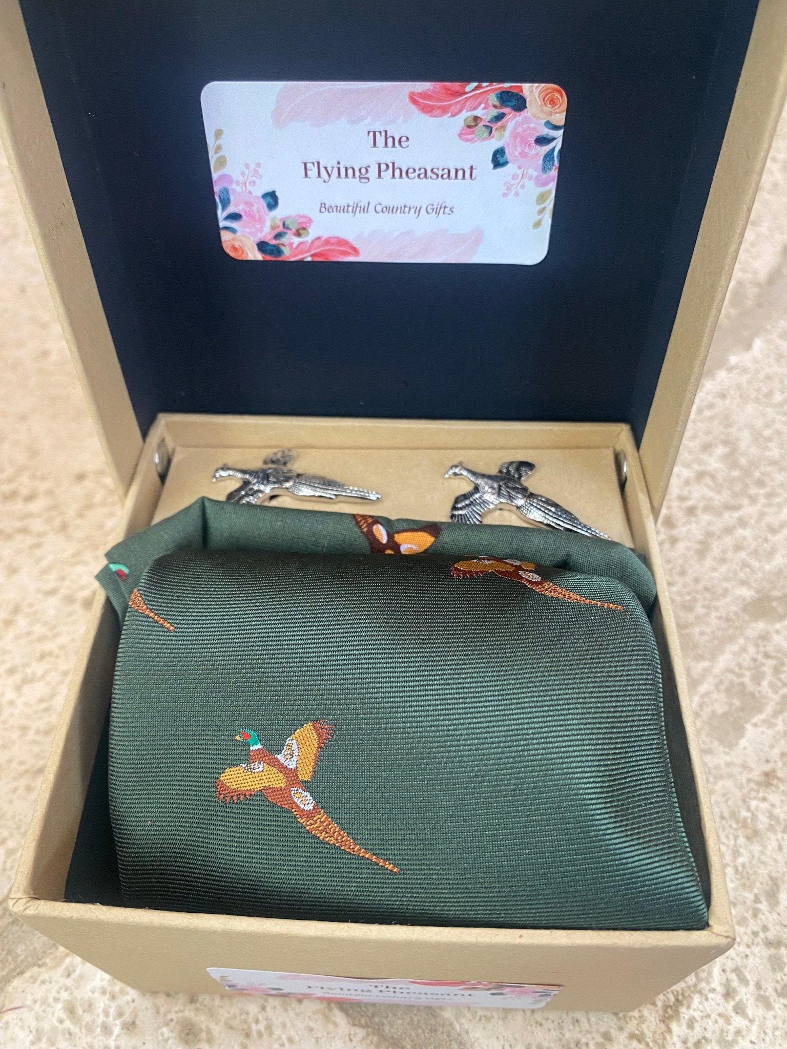 Set Regalo Gemelli E Fermacravatta A Forma Di Fagiano – Peltro Inglese, Confezione Regalo, Regalo Da Tiro - 5