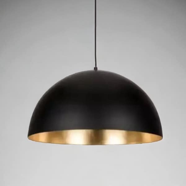 Modern Black Light fixture, Black dome light fixture, Black and gold kitchen lighting, Modern black pendant light, Kitchen dome light