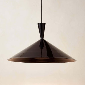 Modern black pendant light Black light fixture Black pendant light kitchen Cone-shaped black ceiling light image 5