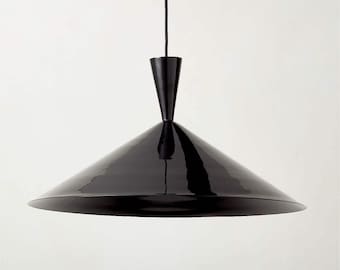Lampada a sospensione moderna nera - Lampadario nero - Lampada a sospensione nera per cucina - Plafoniera nera a forma di cono