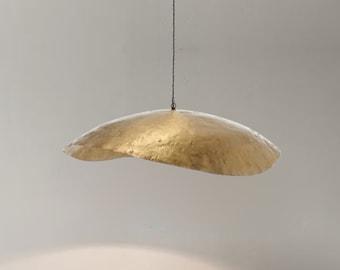 Leaf Brass Pendant Light, Gold Ceiling Lamp Shade, Hammered Brass Pendant Light, Brass Leaf Hanging Light, Minimal Hanging Light Fixture