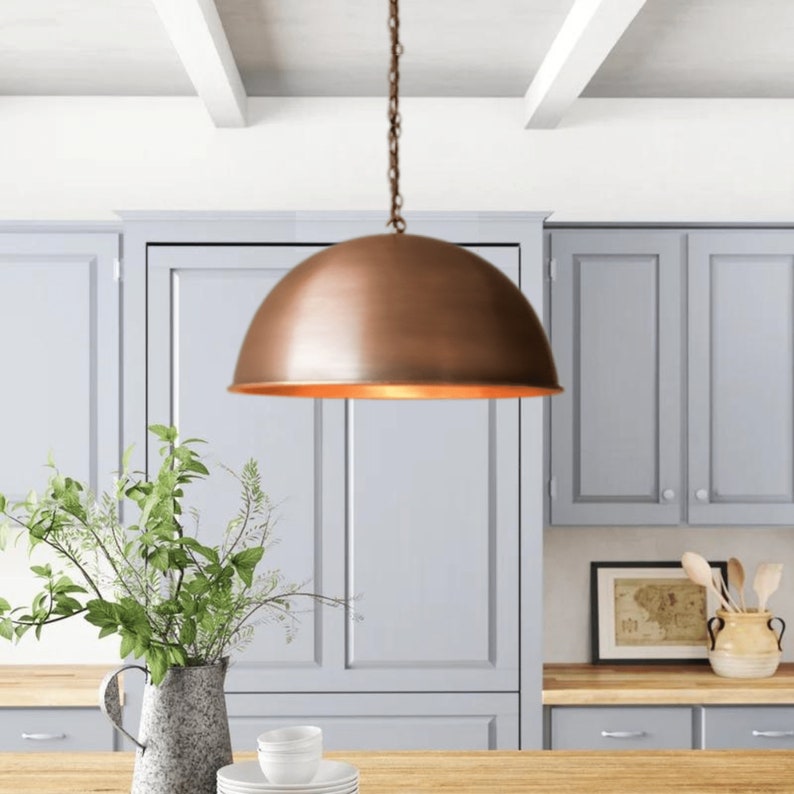 Dome Copper Pendant Light, Copper Kitchen Pendant Light Fixture
